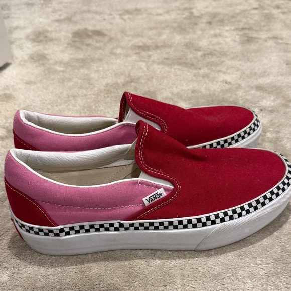 Vans Two-Tone Red and Pink Slip-Ons M 6.5/ W 8 - Picture 5 of 8